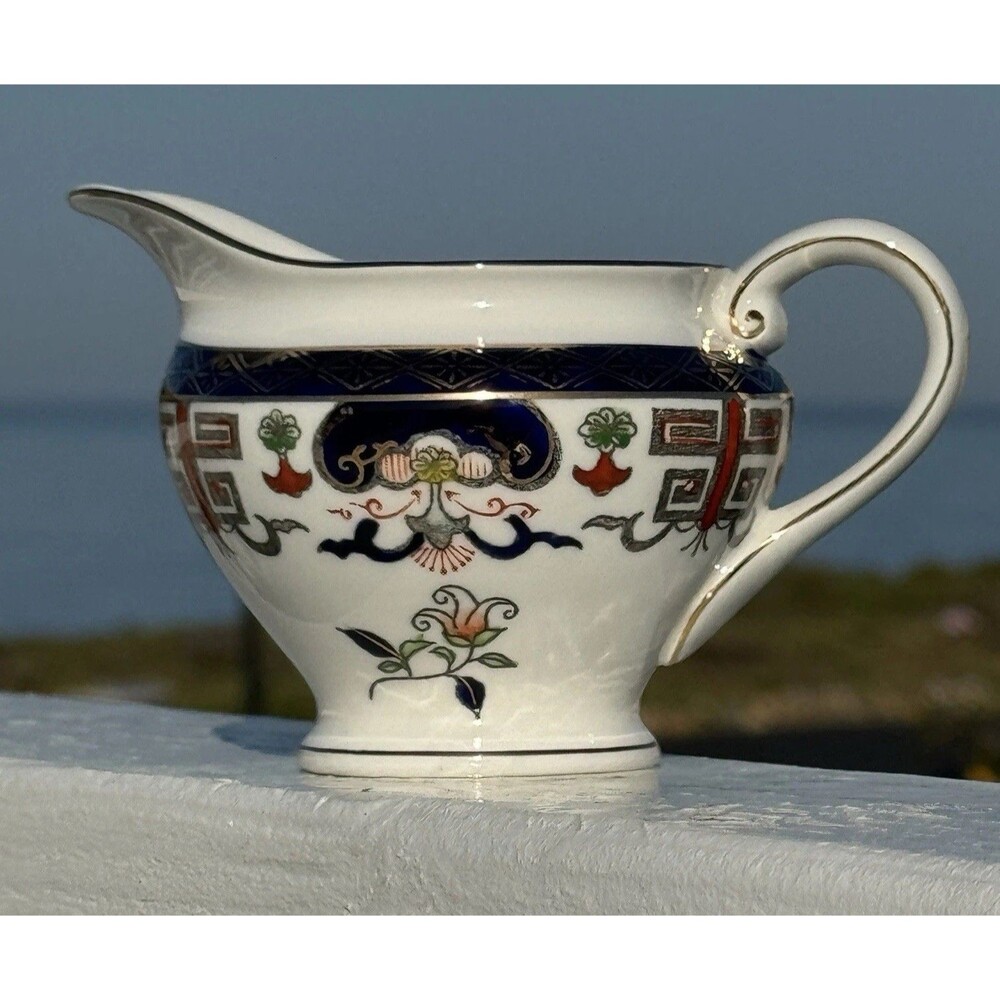 Vintage Two Phoenix N.K. Porcelain Co Creamer Jug Imari Gold Chinoiserie Japan